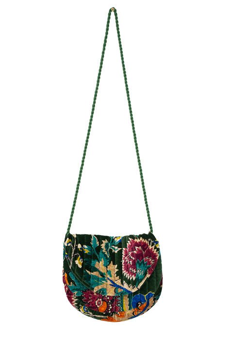 Flower Vase Green Velvet Evening Bag - One Hundred Stars