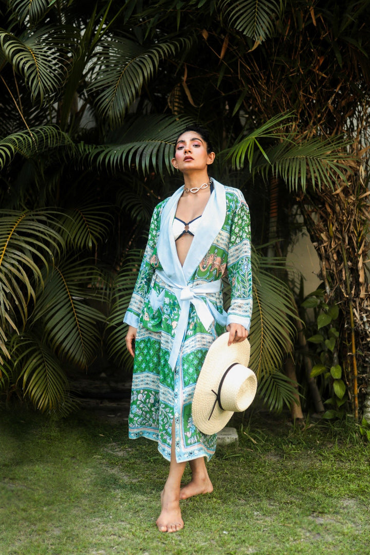 Folk Flowers Green Gown - One Hundred Stars