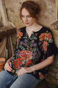 Woven Flower Tea Blouse