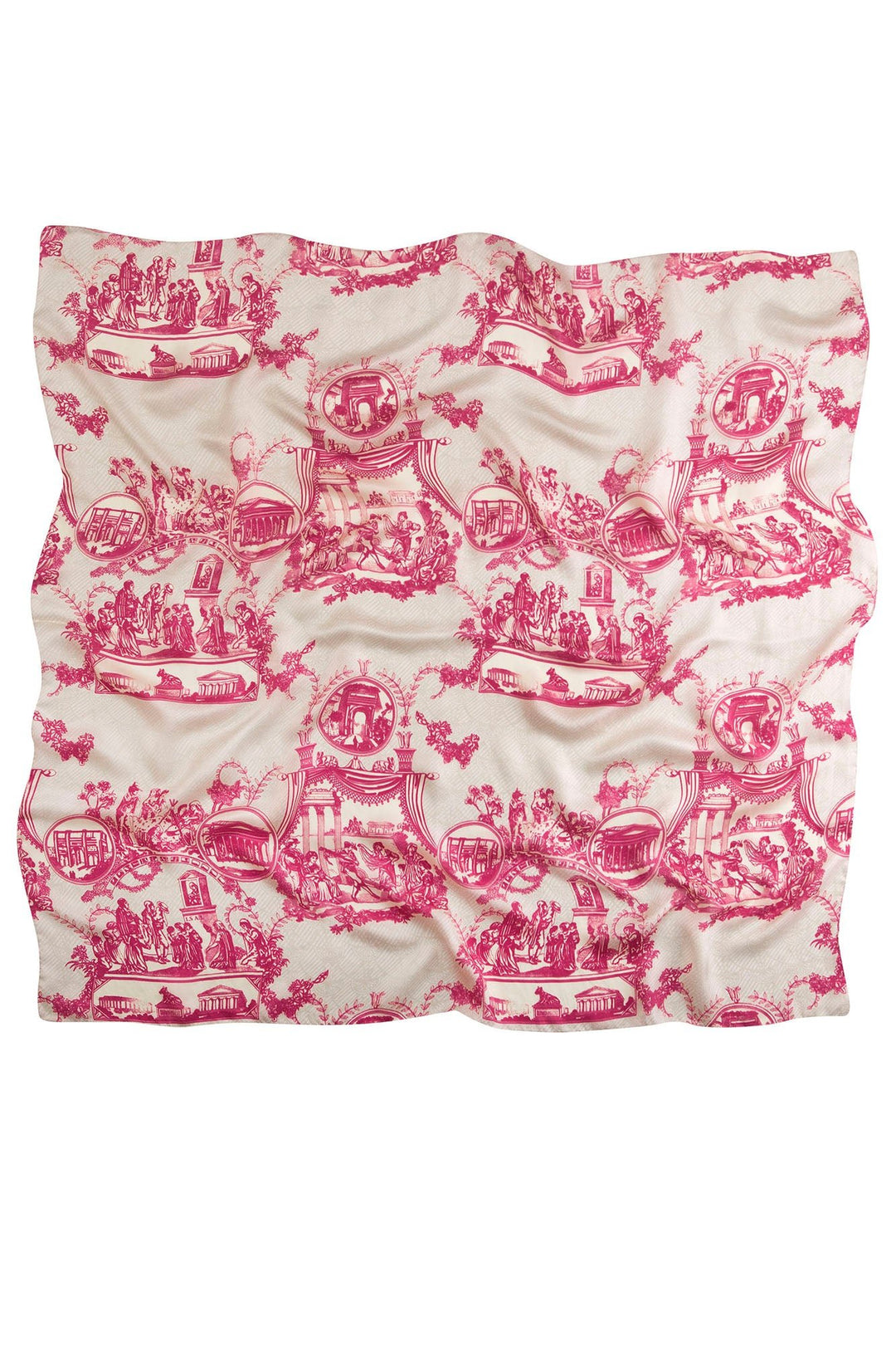 Ancient Columns Pink Silk Scarf - One Hundred Stars
