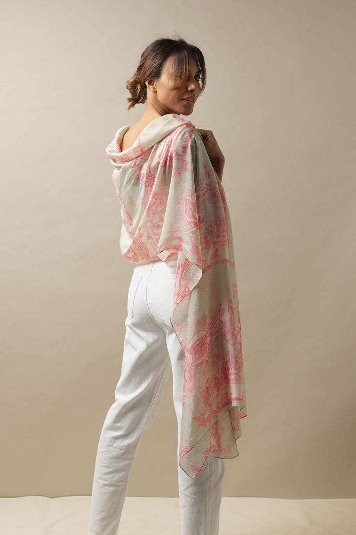Ancient Columns Pink Scarf - One Hundred Stars