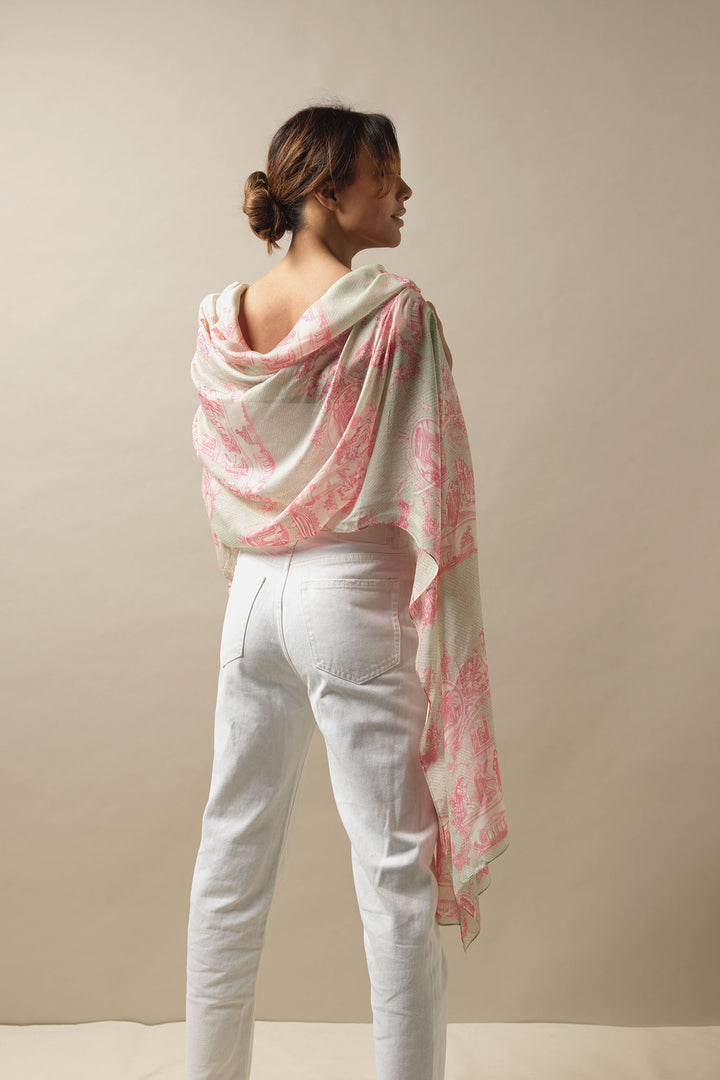 Ancient Columns Pink Scarf - One Hundred Stars