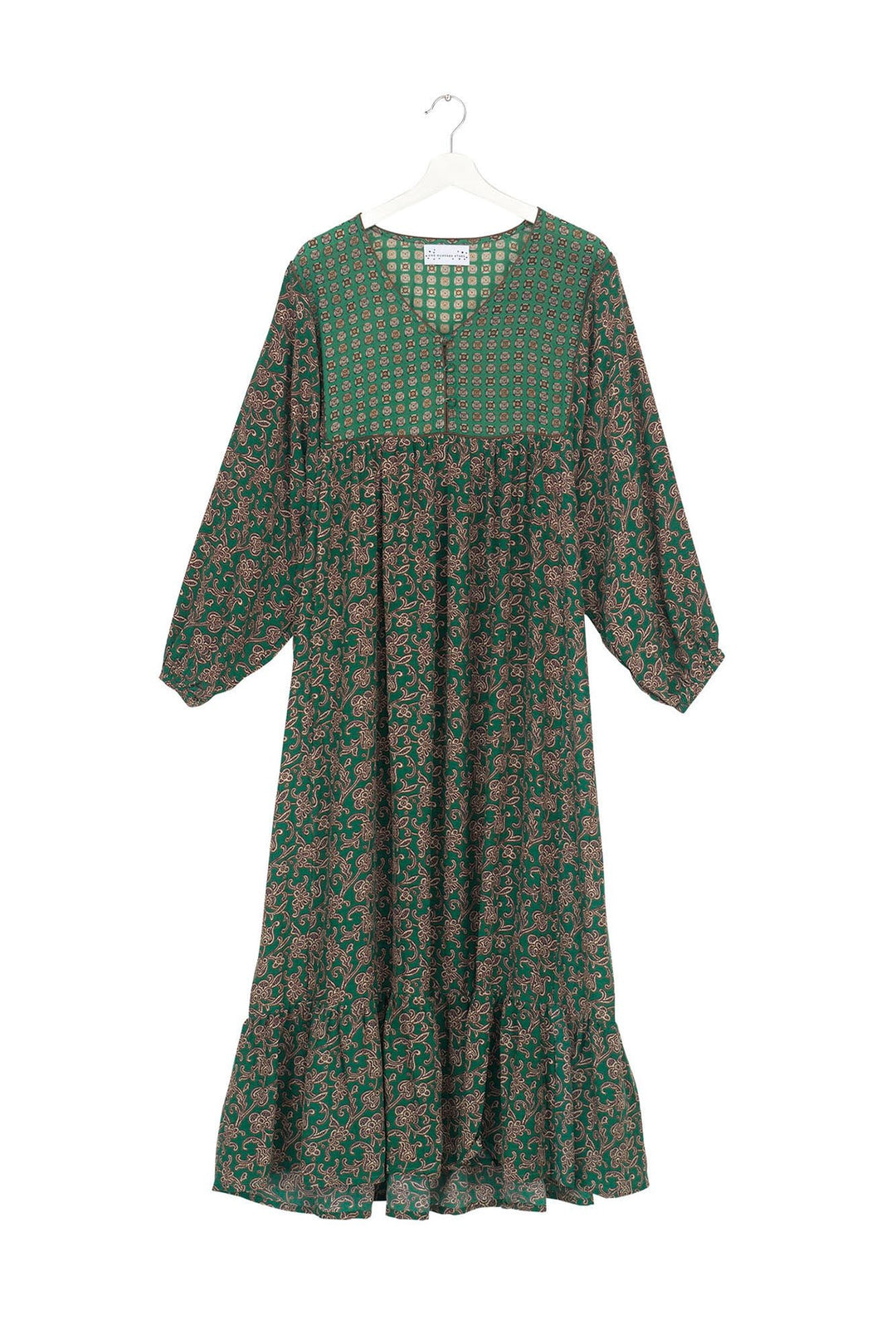 Floral Paisley Green Boho Dress - One Hundred Stars
