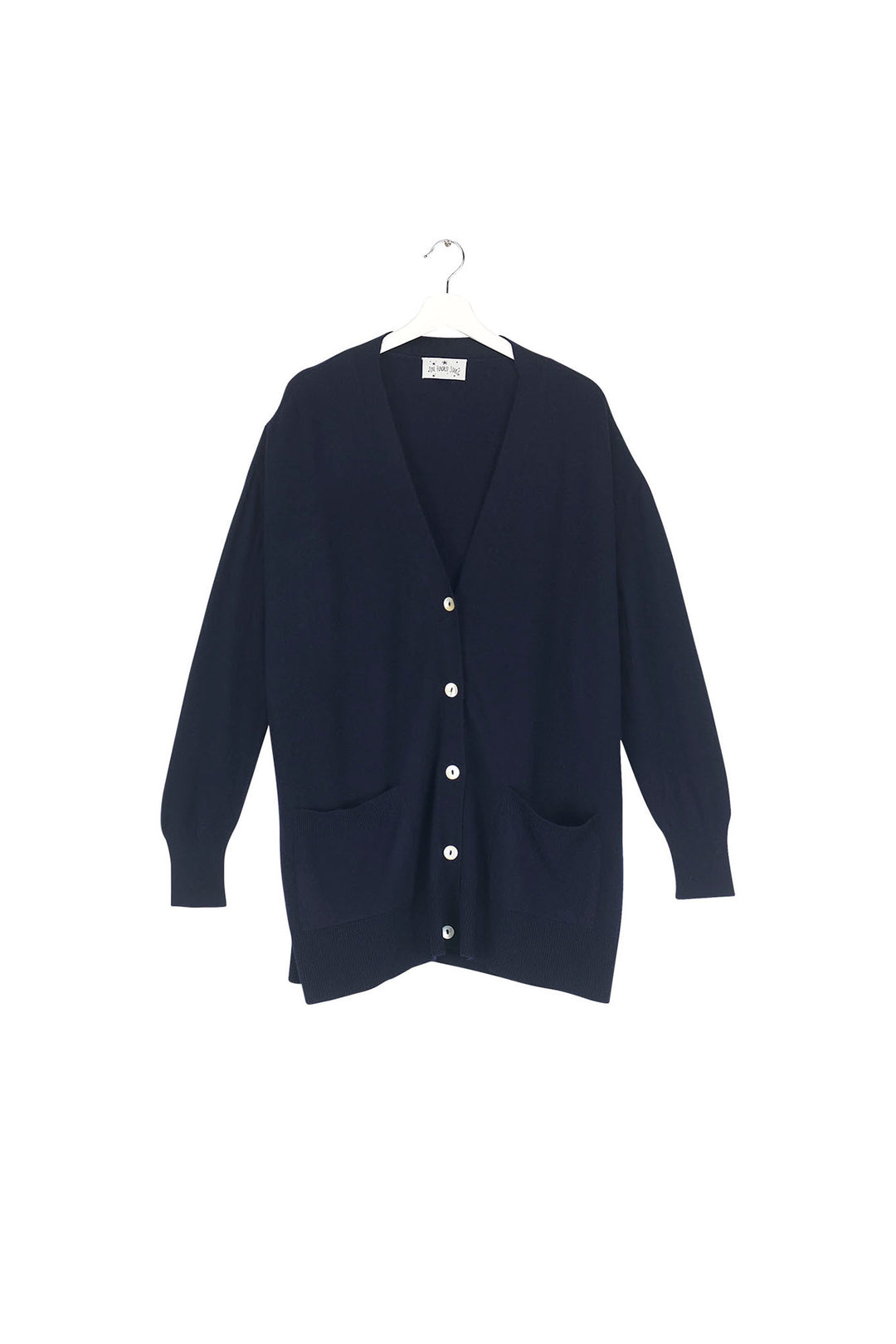 Navy Cashmere Slouch Cardigan - One Hundred Stars