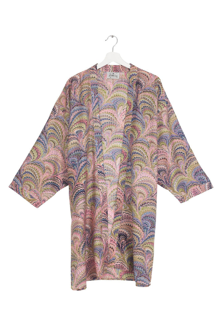 Marbled Pink Collar Kimono - One Hundred Stars