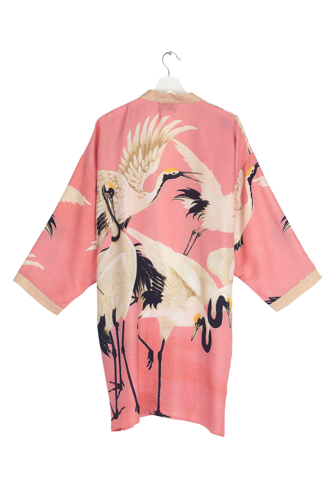 One Hundred Stars Stork Crane Lipstick Pink Collar Kimono - Our collar kimonos have a stylish loose relaxed fit and easily add a pop of colour to your favourite outfit.  
