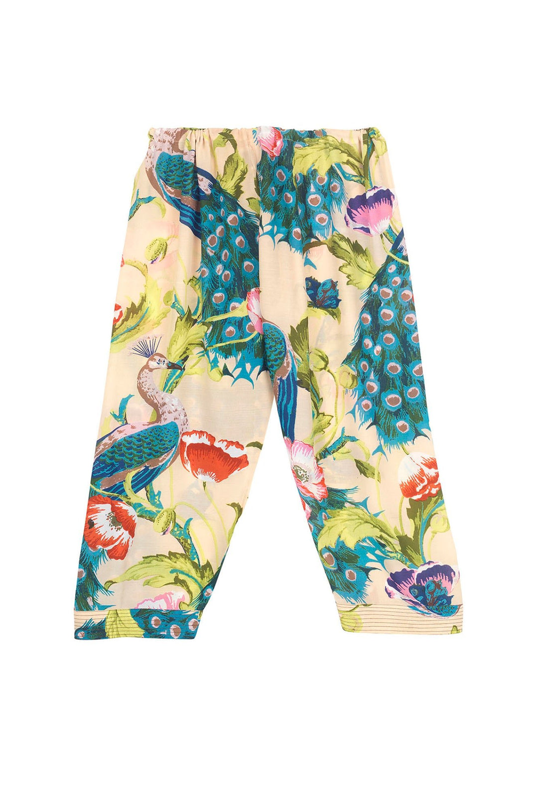 Peacock and Poppies Sand Lounge Pants - One Hundred Stars