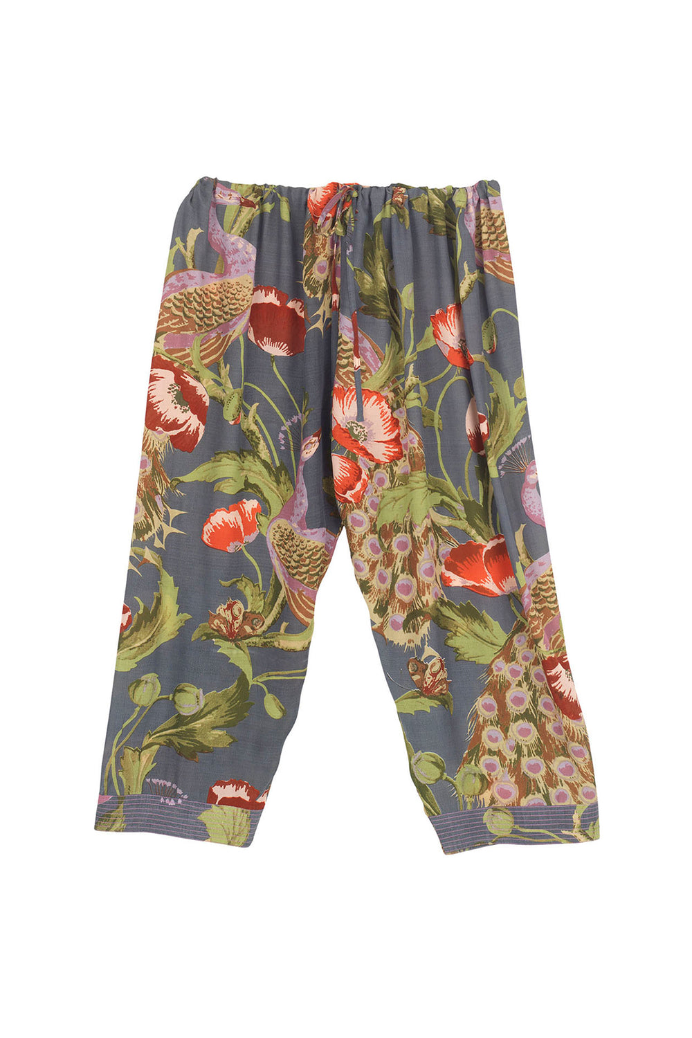 Peacock and Poppies Grey Lounge Pants - One Hundred Stars