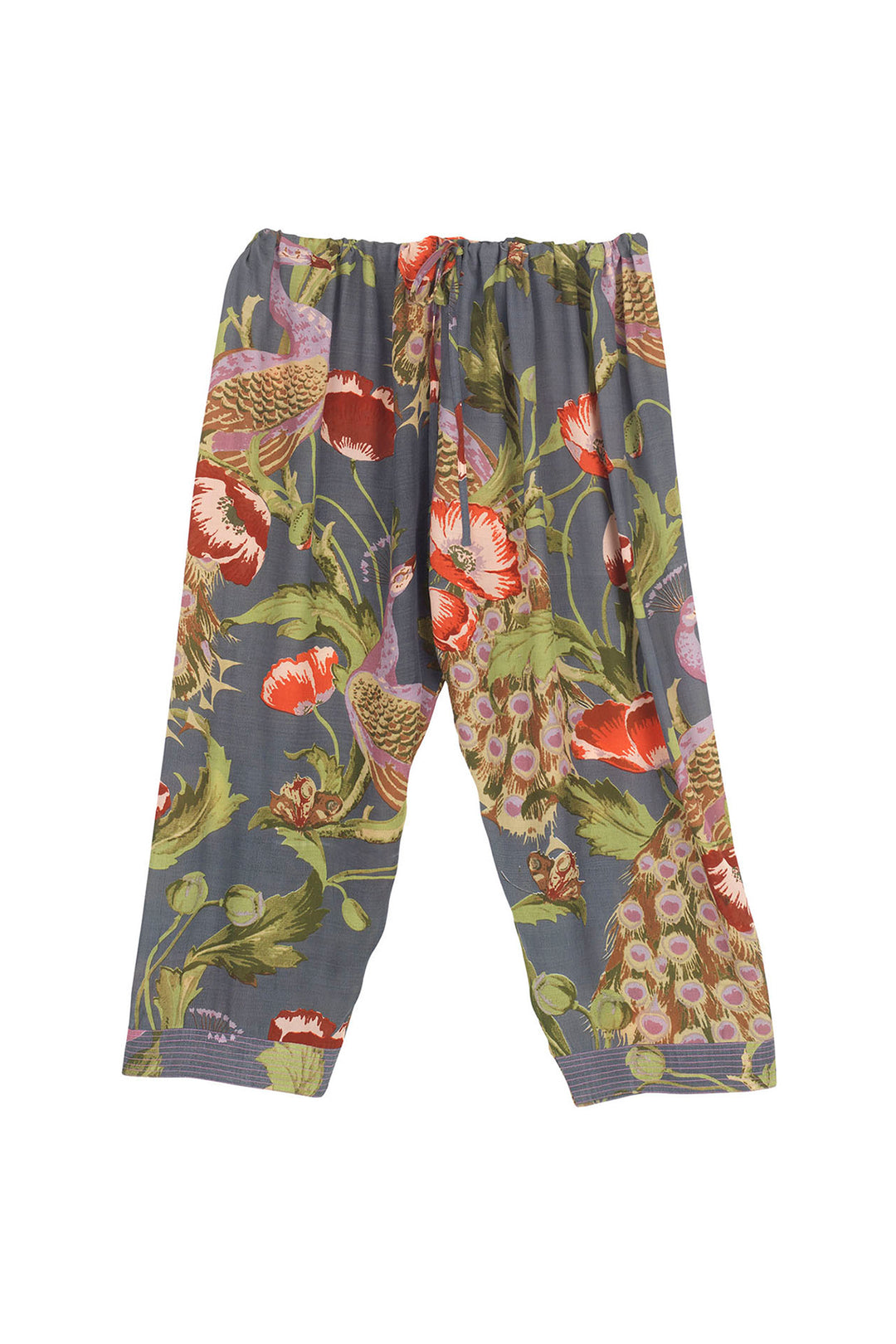 Peacock and Poppies Grey Lounge Pants - One Hundred Stars