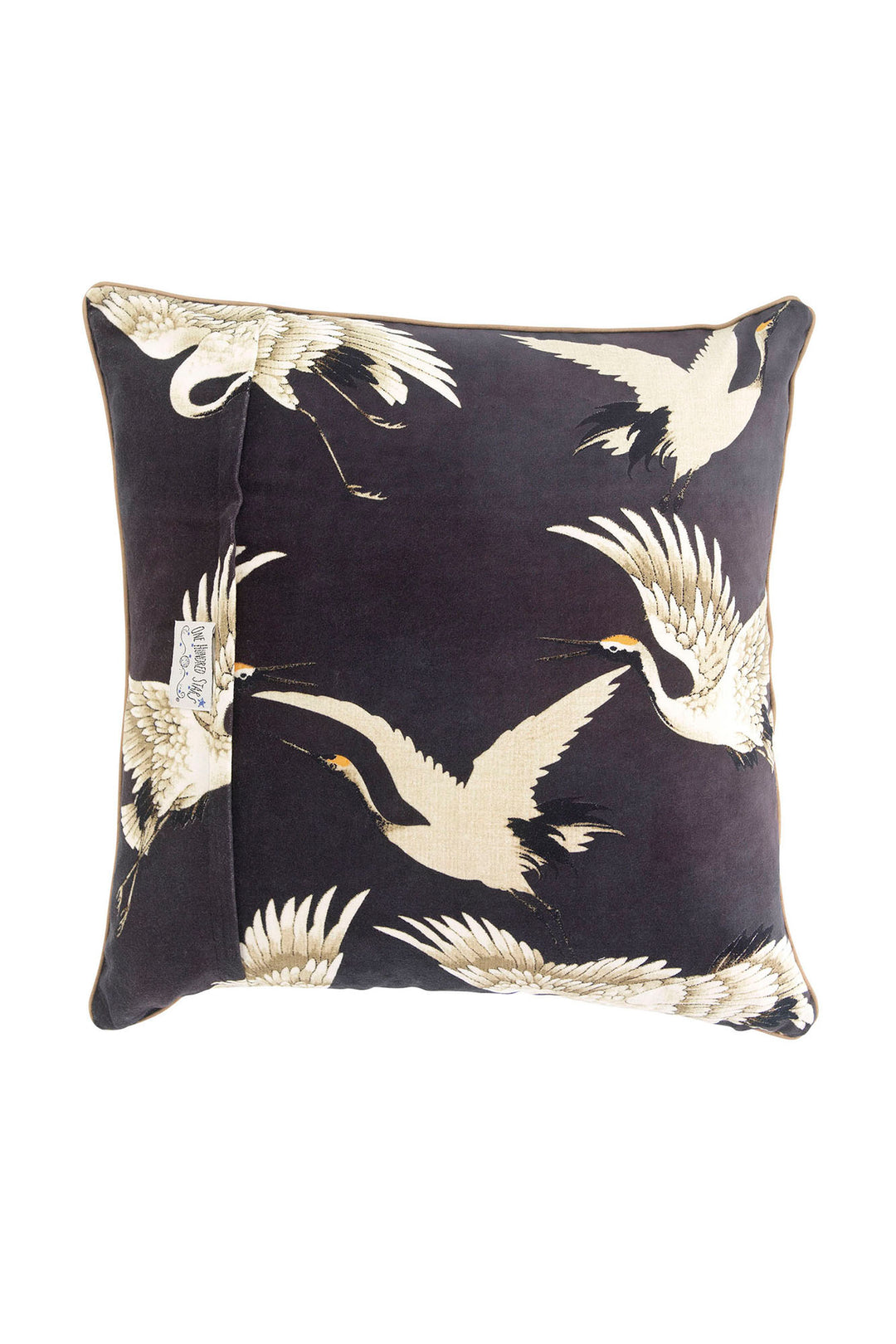 Stork Charcoal Grey Square Velvet Cushion