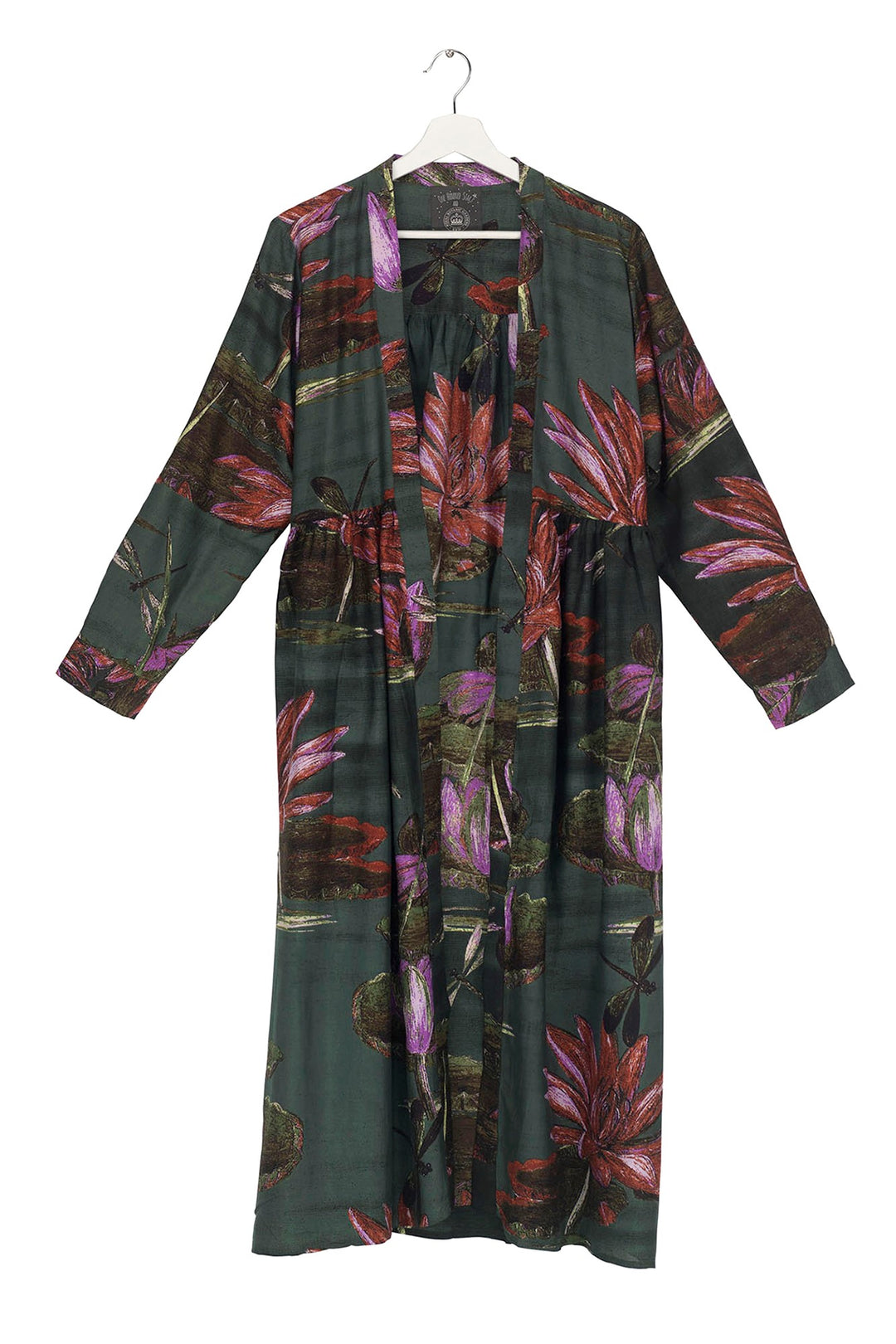 Marianne North Indian Lily Duster Coat- This stunning shape is both stylish and versatile, whether you choose to wear our duster coat as a luxurious house coat, as part of a chic ensemble during the day or over a little black dress during the evening.