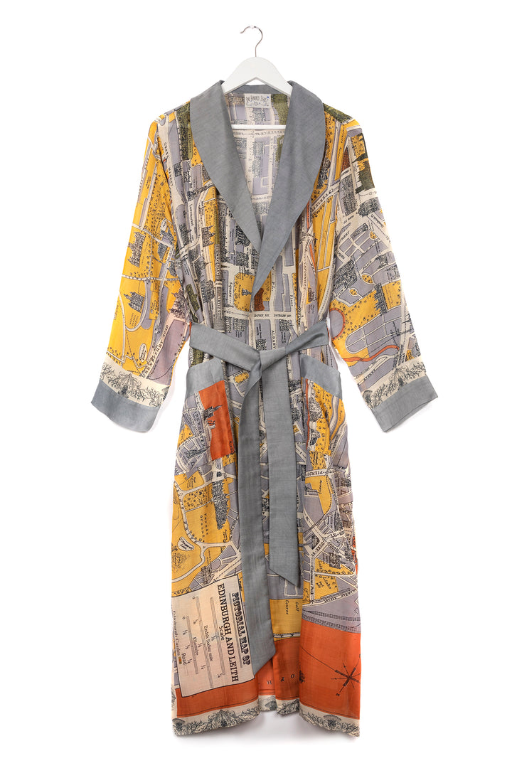 One Hundred Stars Edinburgh & Leith Map Gown- This gown is perfect as a luxurious house coat or for layering as a chic accessory to your favourite outfit.