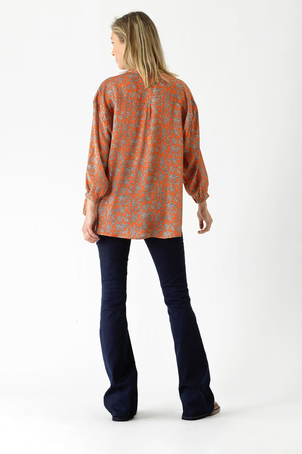 Floral Paisley Orange Darcy Shirt - One Hundred Stars