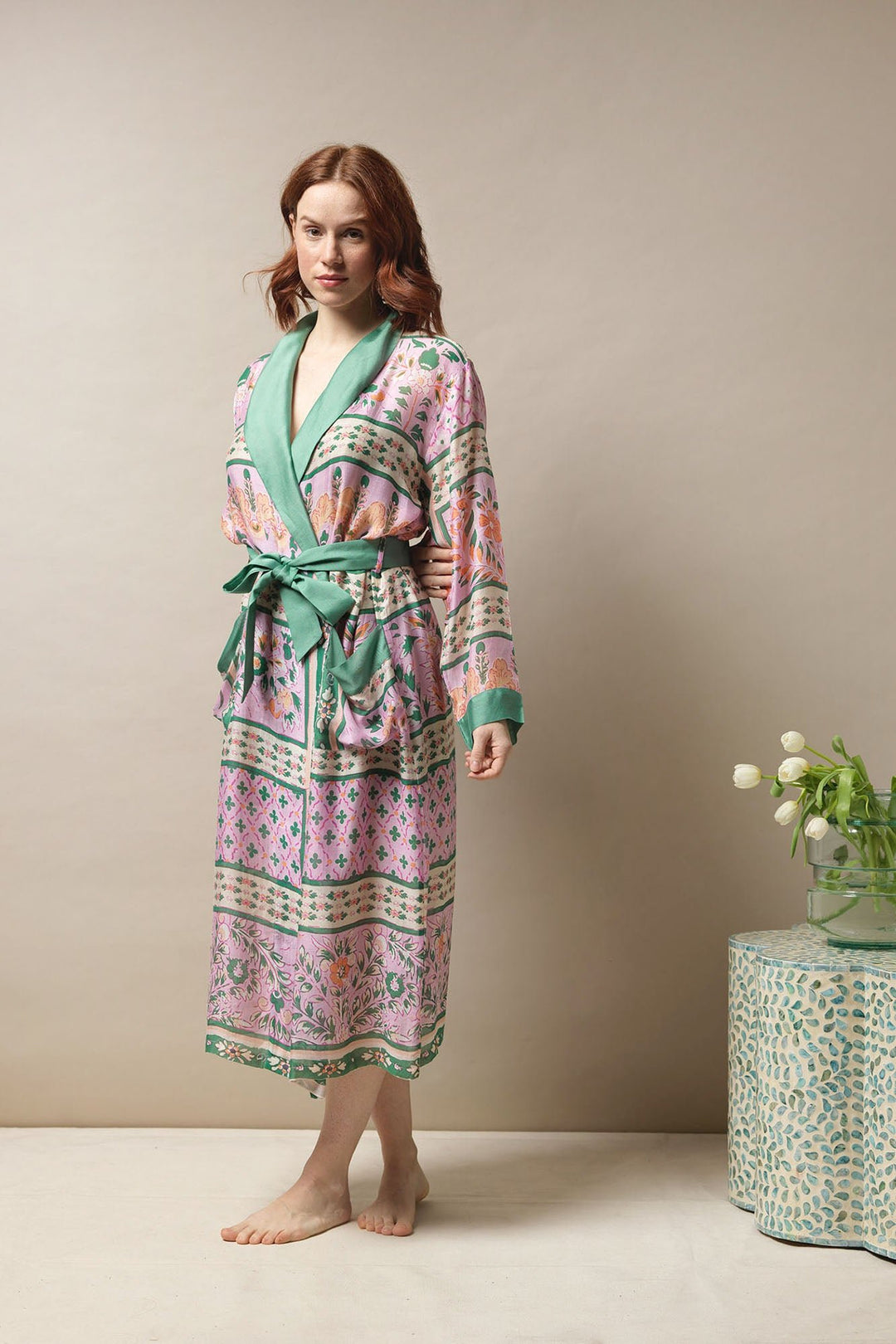 Folk Flowers Pink Gown - One Hundred Stars