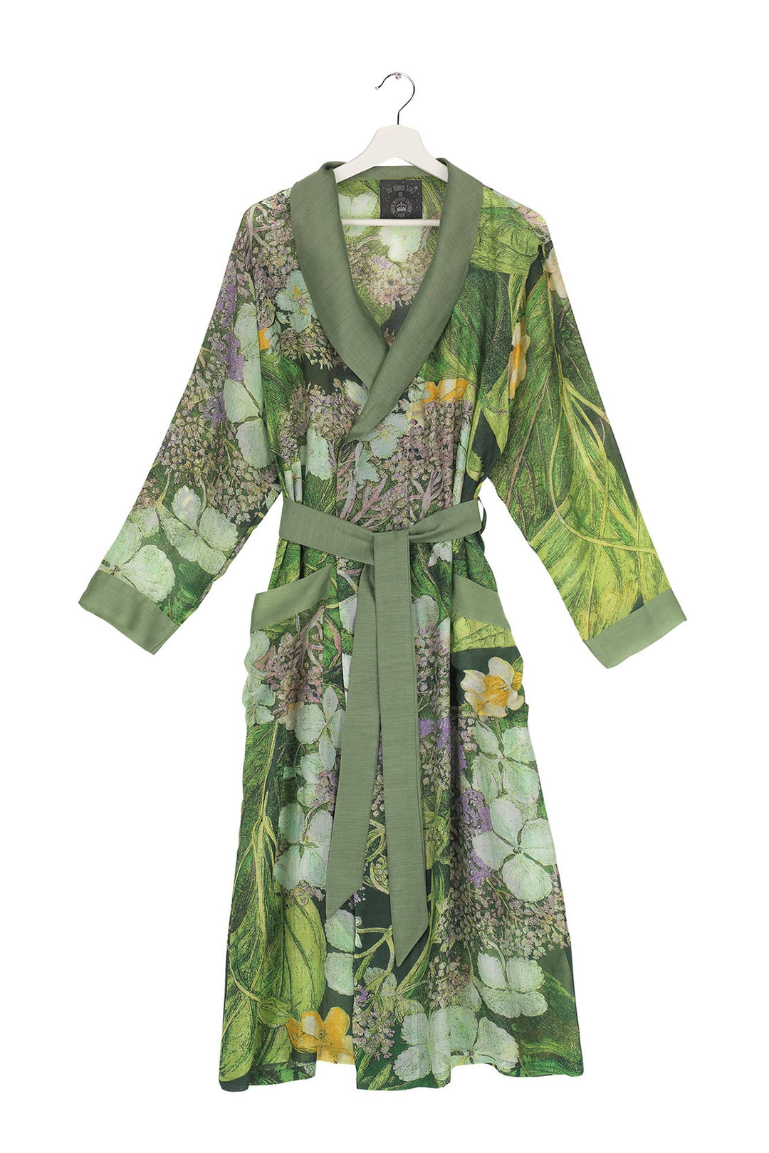 Marianne North Hydrangea Lime Green Gown-This gown is perfect as a luxurious house coat or for layering as a chic accessory to your favourite outfit. 