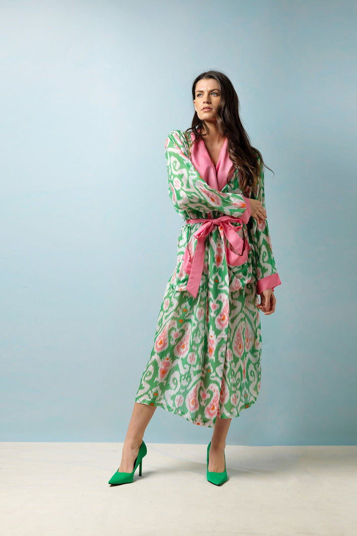 Ikat Green Gown - One Hundred Stars