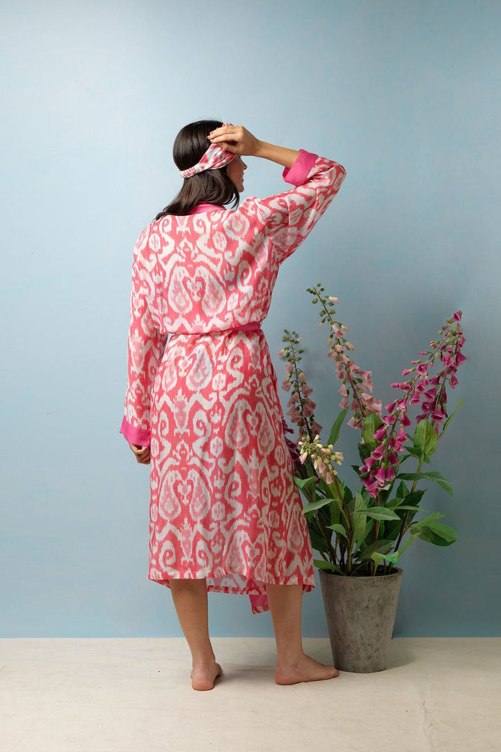 Ikat Pink Gown - One Hundred Stars