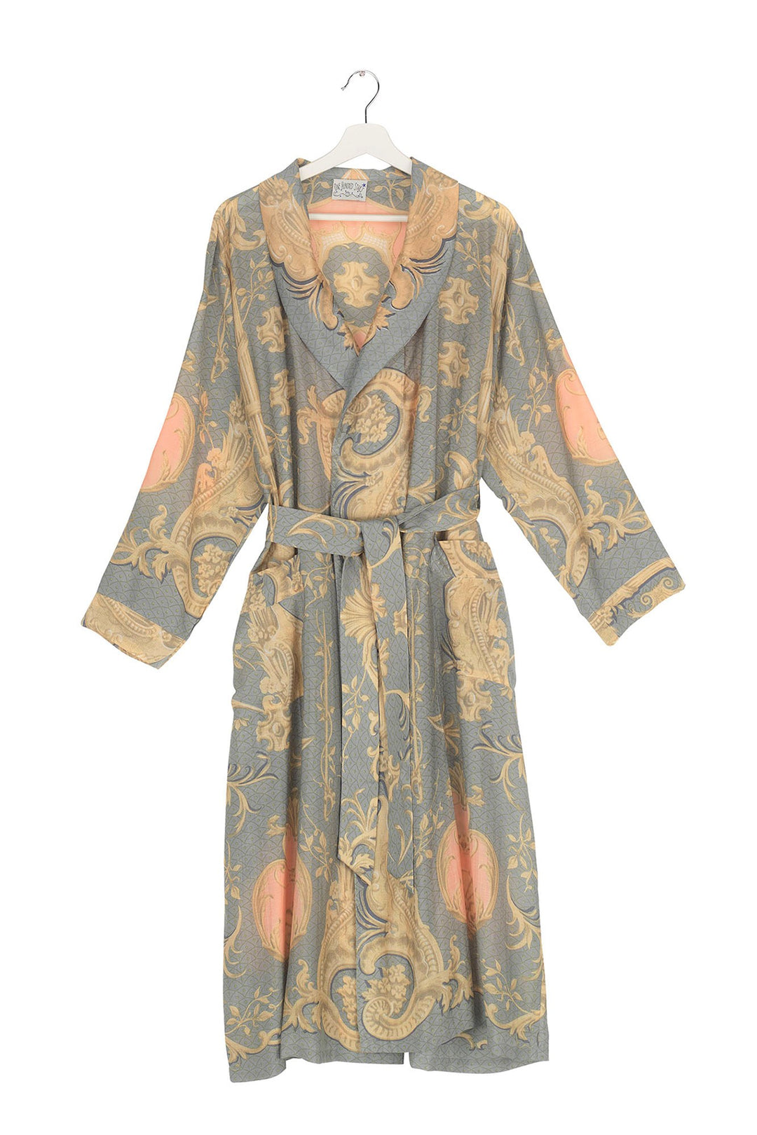 One Hundred Stars Rococo Grey Gown- This gown is perfect as a luxurious house coat or for layering as a chic accessory to your favourite outfit.