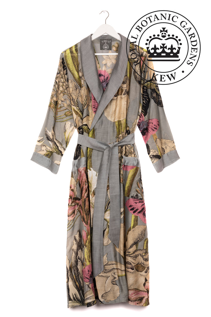 KEW Iris Grey Gown- This gown is perfect as a luxurious house coat or for layering as a chic accessory to your favourite outfit.