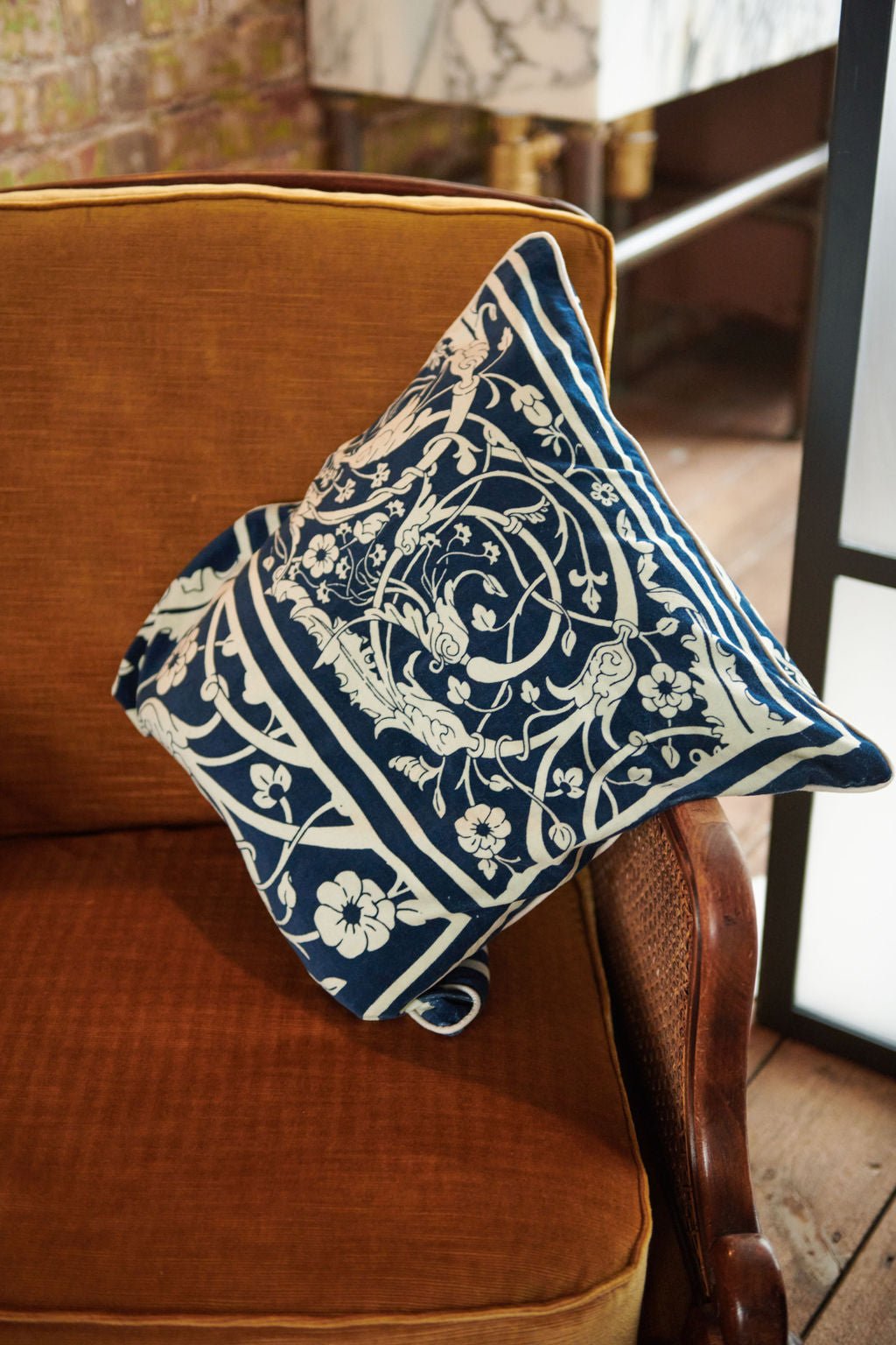 Jaipur Blue Velvet Cushion - One Hundred Stars