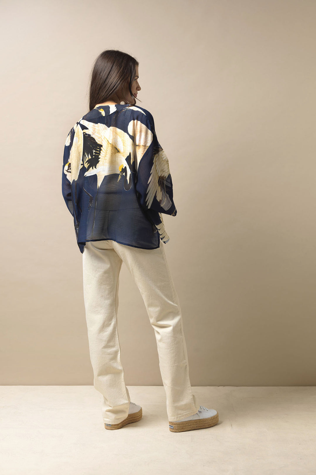 Stork Navy Kimono - One Hundred Stars
