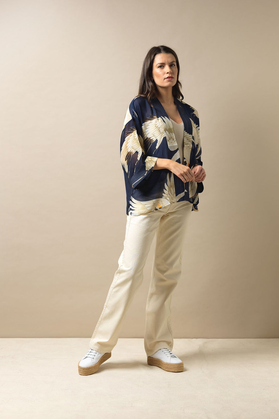Stork Navy Kimono - One Hundred Stars