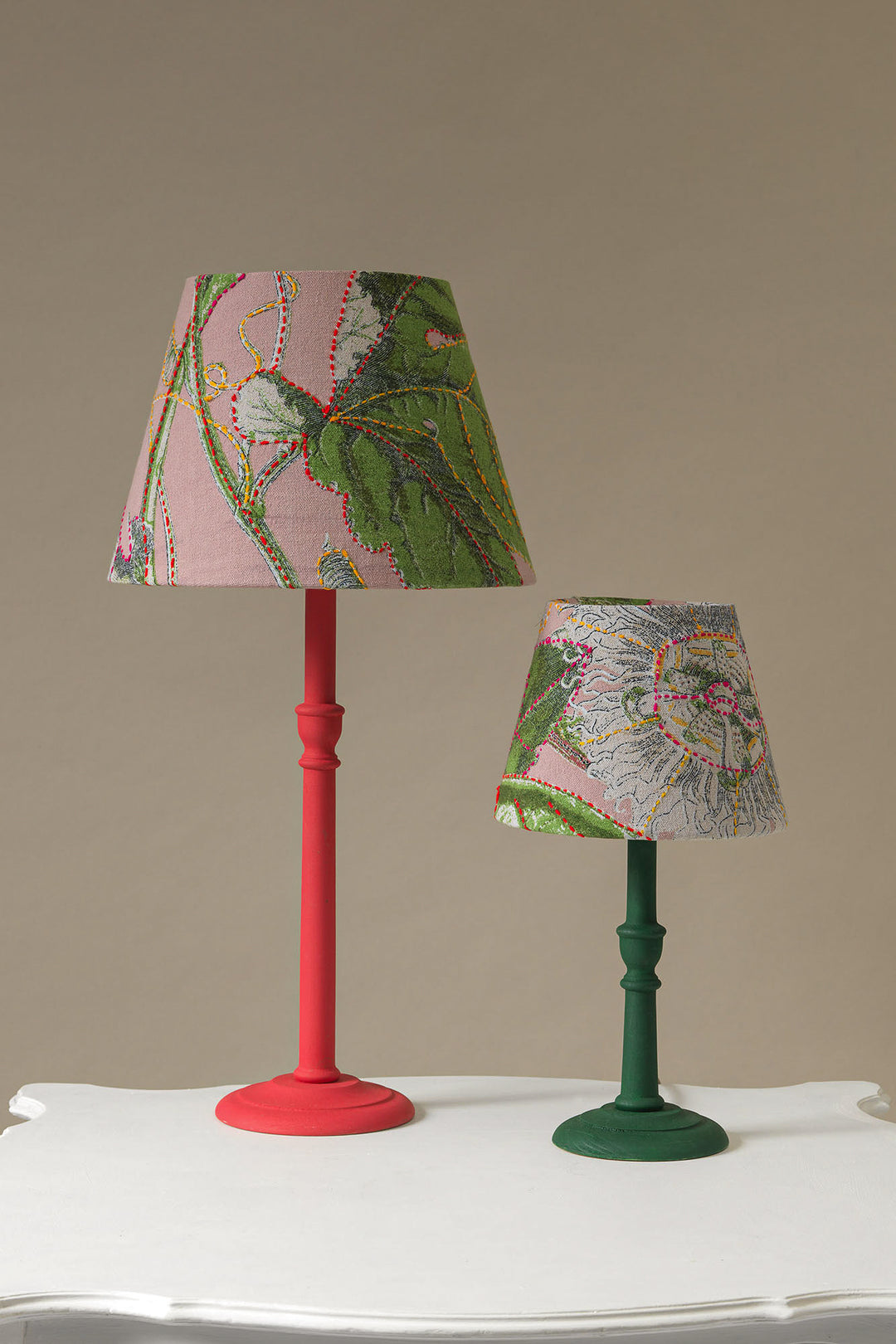 KEW Passion Flower Pink 12" Tapered Lampshade