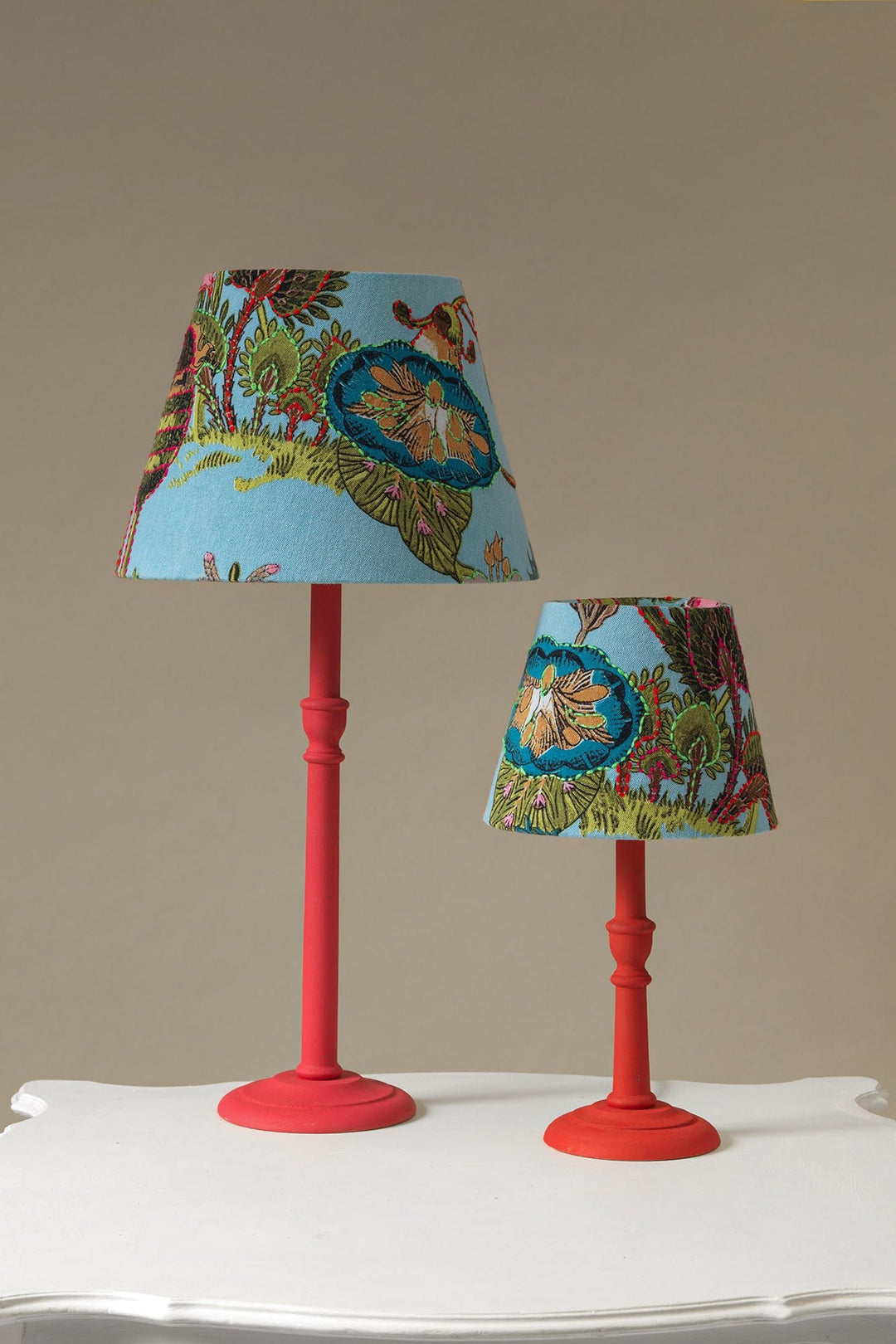 Eccentric Blooms Sky 12" Tapered Lampshade - One Hundred Stars