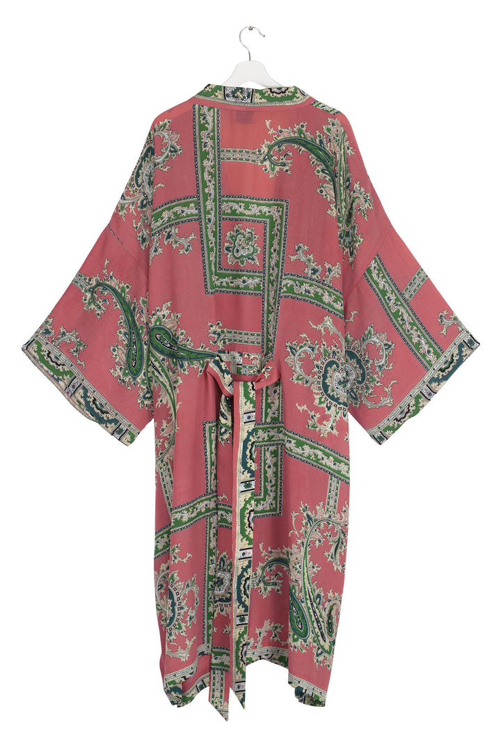 Handkerchief Pink Crepe Long Kimono