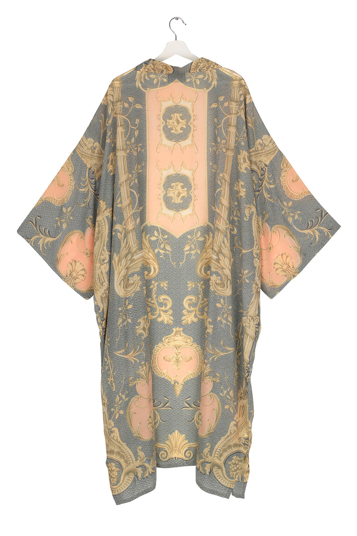 Rococo Grey Crepe Long Kimono