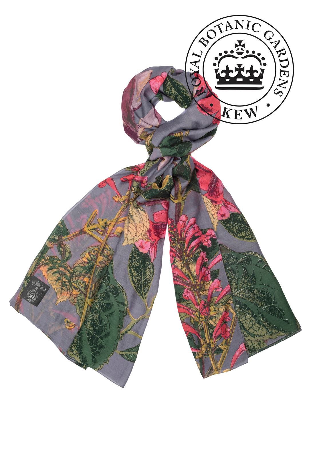 KEW Magnolia Grey Scarf- Our scarves are a full 100cm x 200cm making them perfect for layering in the winter months or worn as a delicate cover up during the summer seasons. 