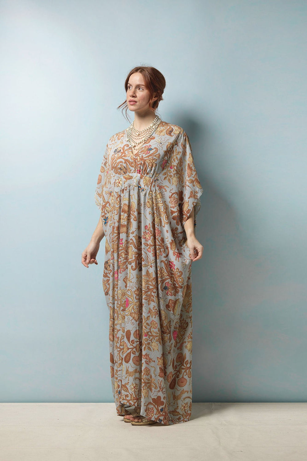 Tudor Rose Grey Margeux Kaftan - One Hundred Stars