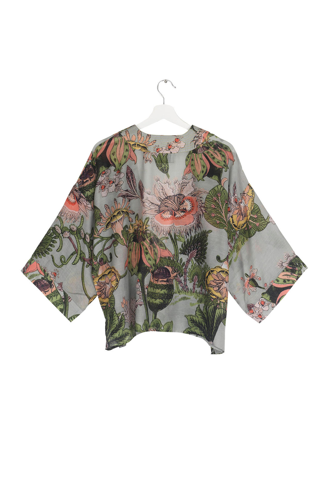 Eccentric Blooms Putty Kimono
