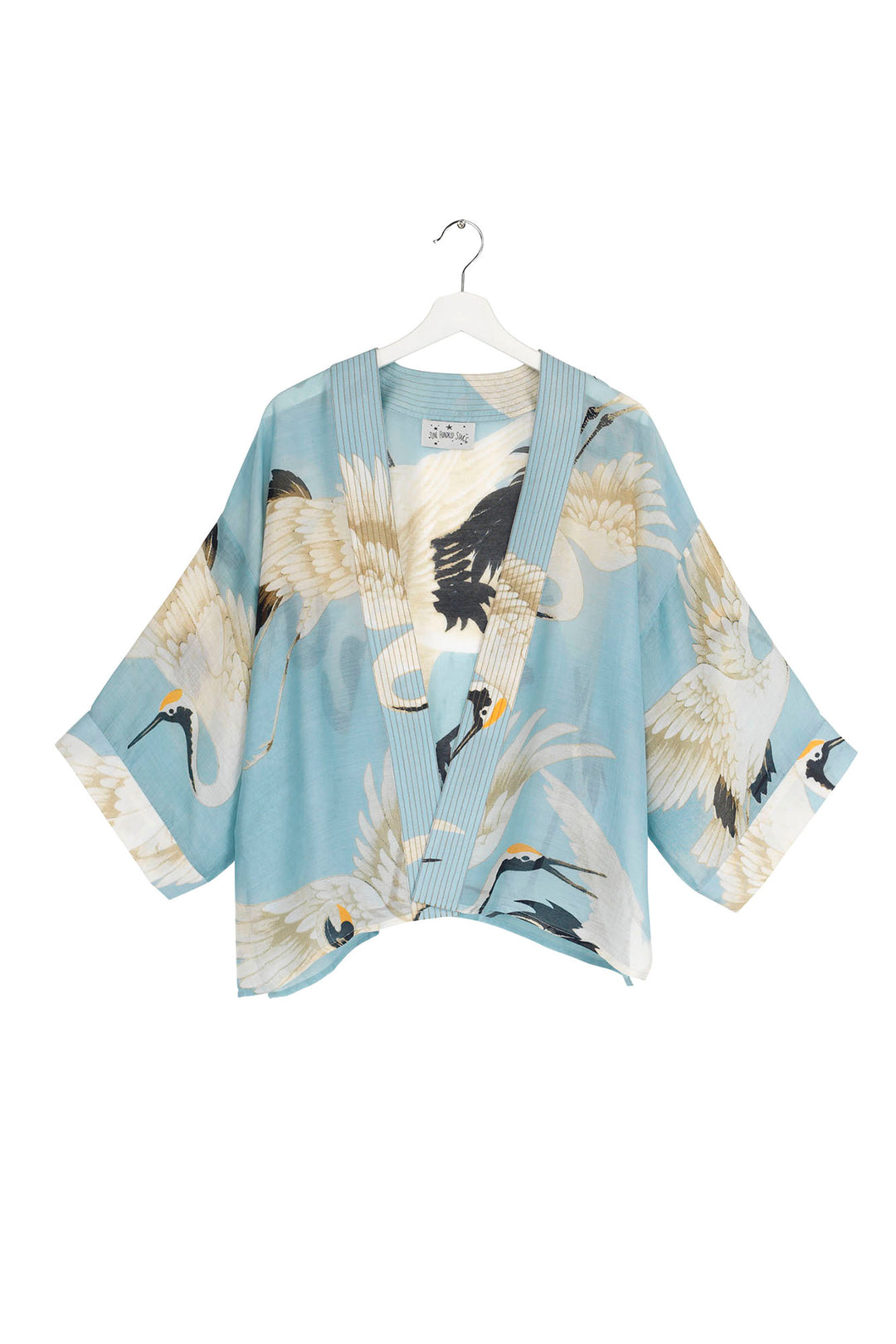 Storks and cranes have been a major art deco trend in both fashion and interiors and this Stork Sky Blue Kimono is perfect for anyone looking for something chic, stylish and in vogue!