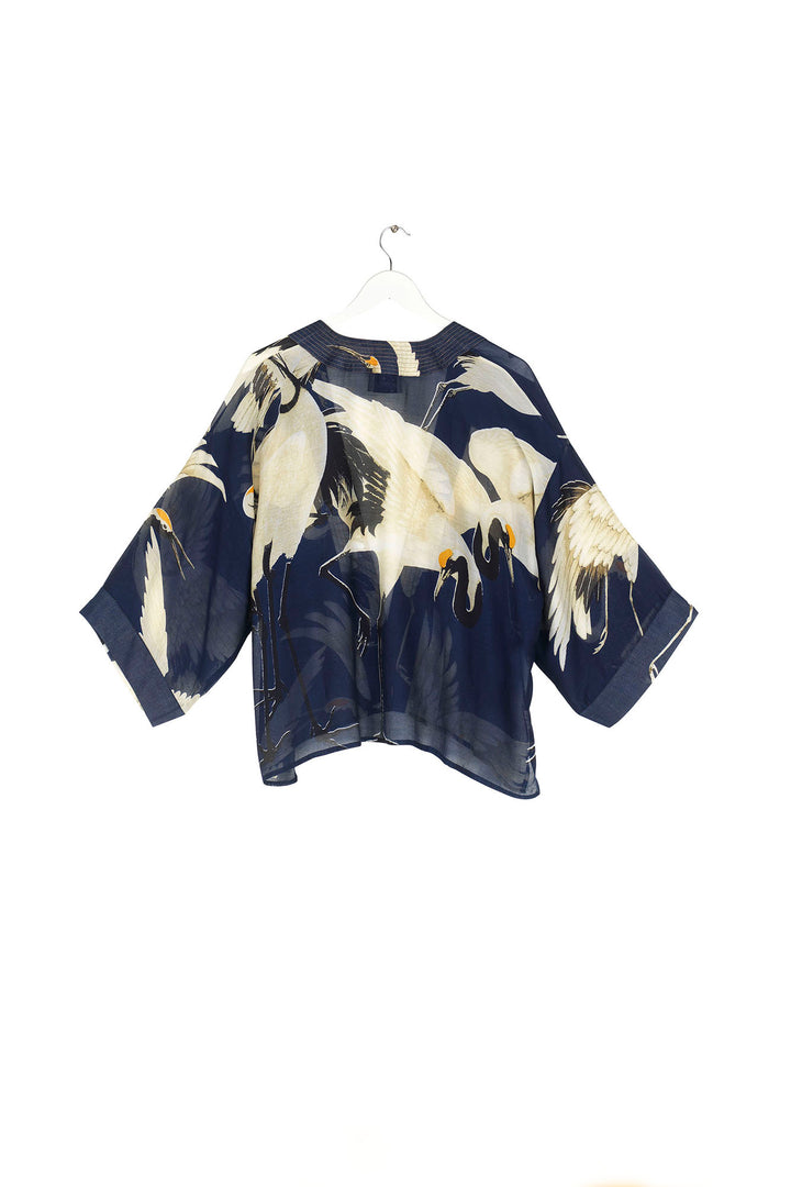 Stork Navy Kimono - One Hundred Stars