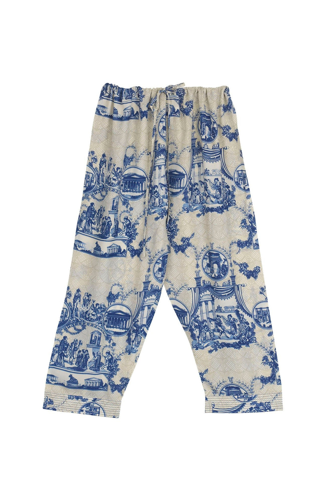 Ancient Columns Blue Crepe Lounge Pants - One Hundred Stars