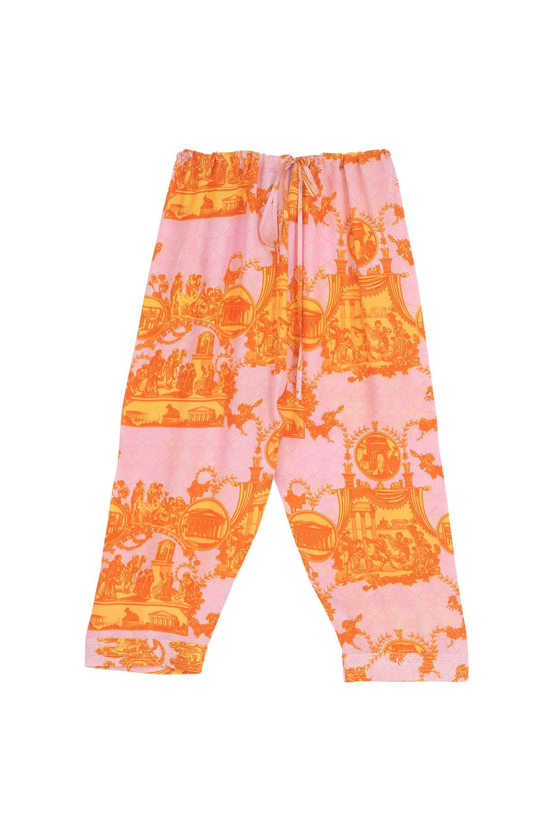 Ancient Columns Orange Crepe Lounge Pants - One Hundred Stars