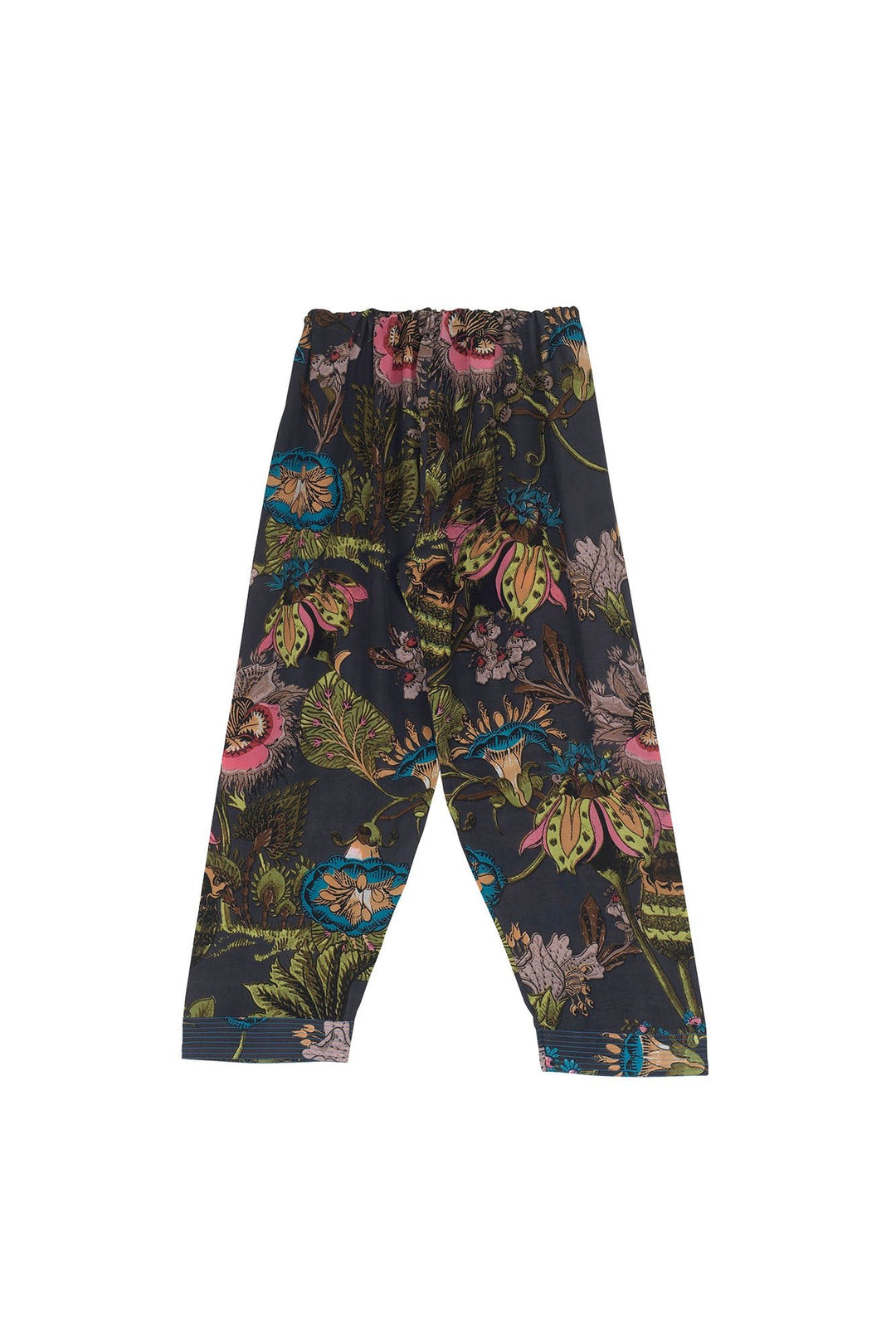 Eccentric Blooms Charcoal Crepe Lounge Pants - One Hundred Stars