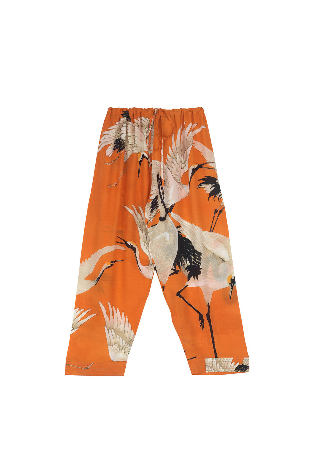 One Hundred Stars Stork Orange Crepe Lounge Pants- These versatile cropped wide leg bottoms make the perfect lounge wear and have a super soft fit and feel making them ideal for a relaxed look.