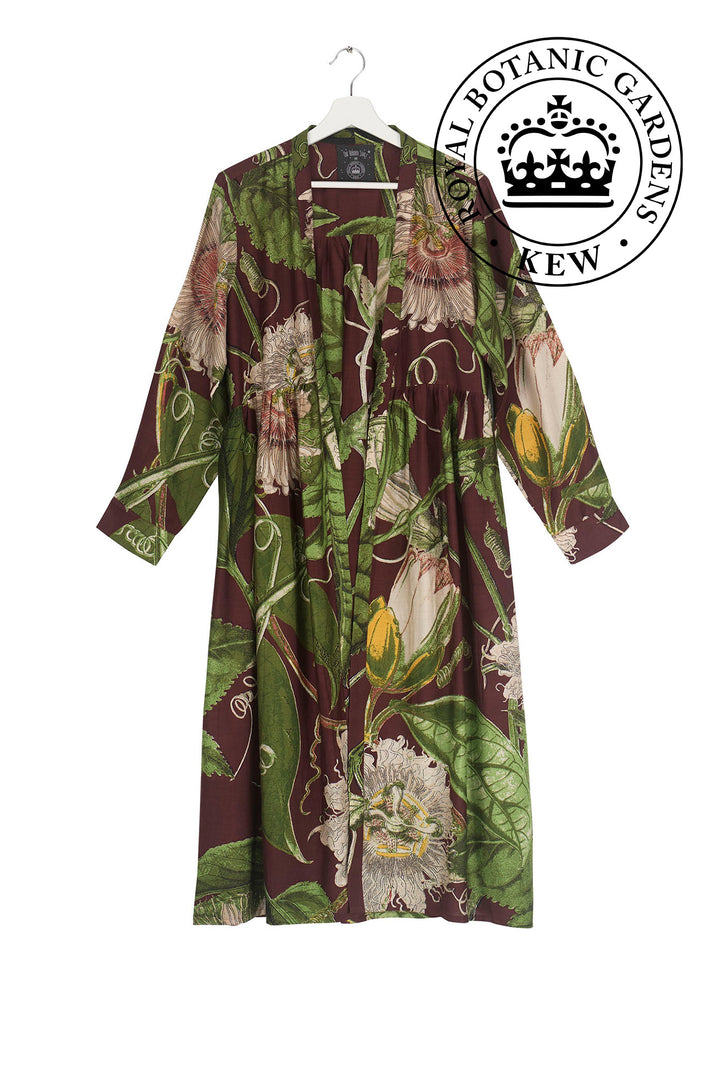 Passion Flower  or 'Passiflora' Duster Coat By Kew Royal Botanic Gardens & One Hundred Stars
