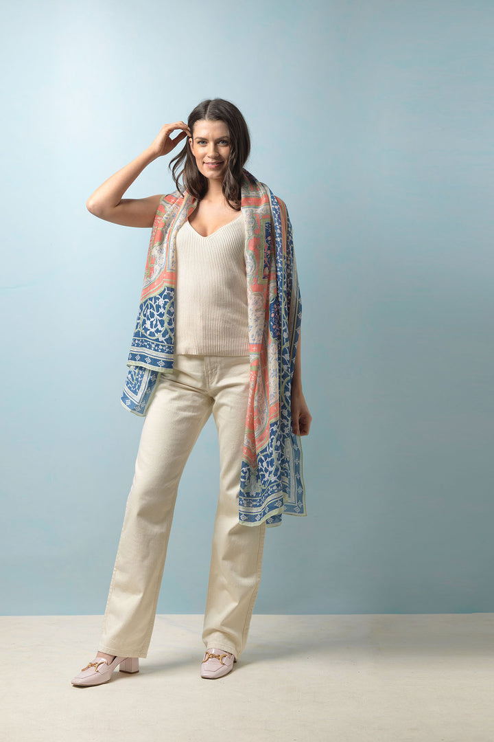 Indian Summer Blue Scarf - One Hundred Stars