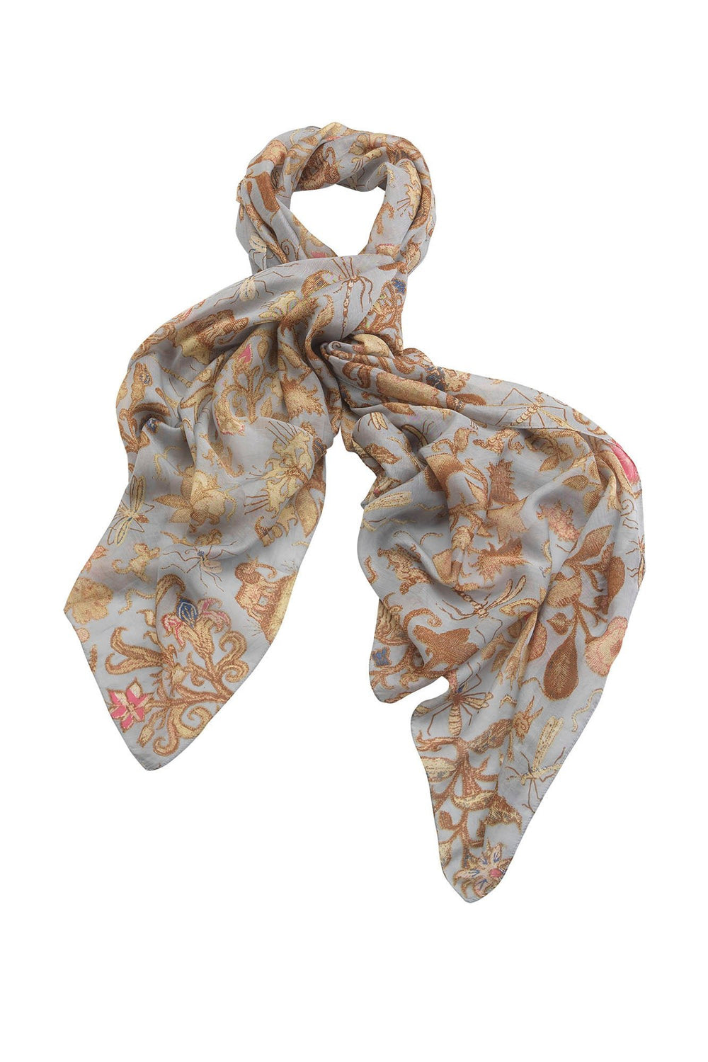 Tudor Rose Grey Scarf - One Hundred Stars