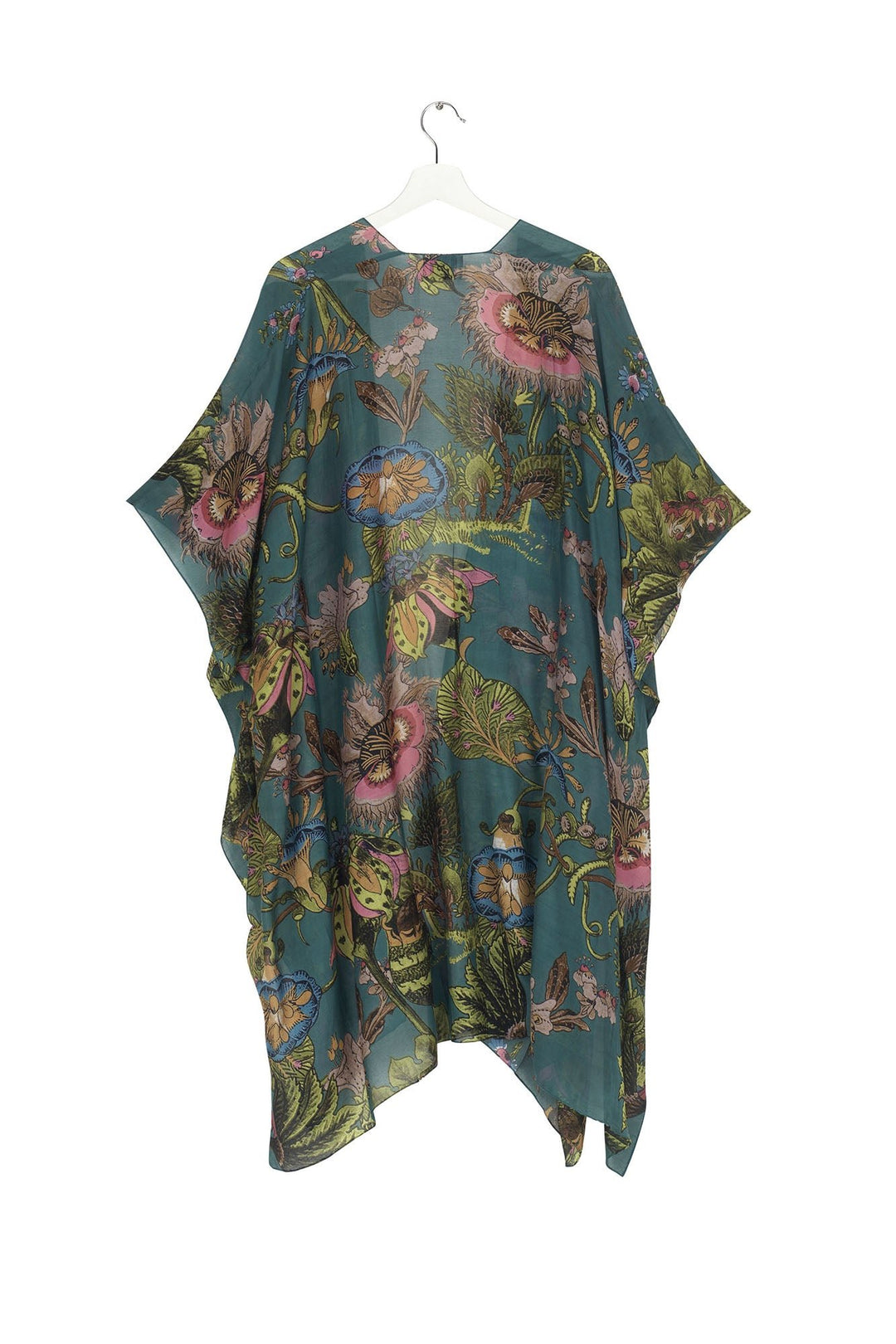 Eccentric Blooms Teal Throwover - One Hundred Stars