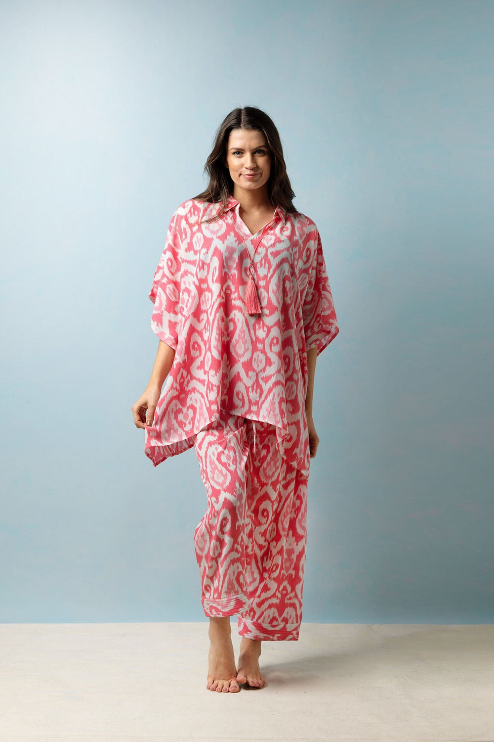 Ikat Pink Tunic Top - One Hundred Stars