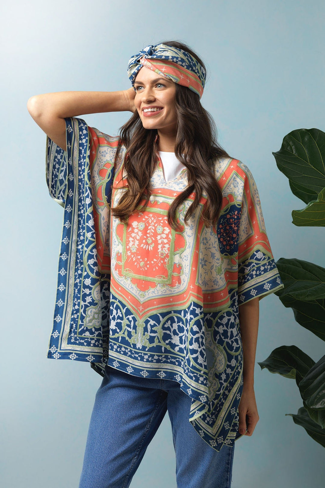 Indian Summer Blue Tunic Top - One Hundred Stars