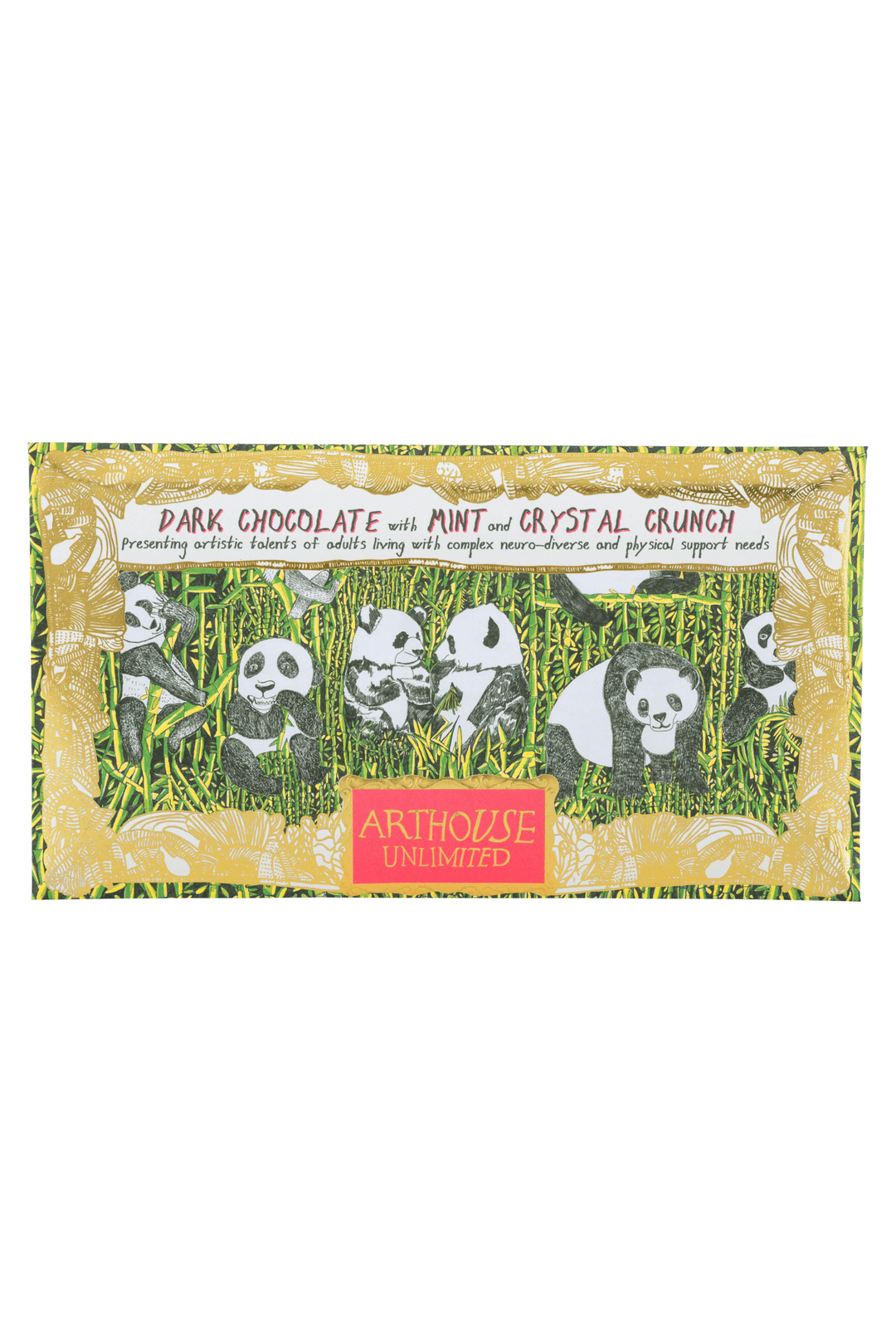 Art House Panda Party Dark Chocolate with Mint Crystals - One Hundred Stars
