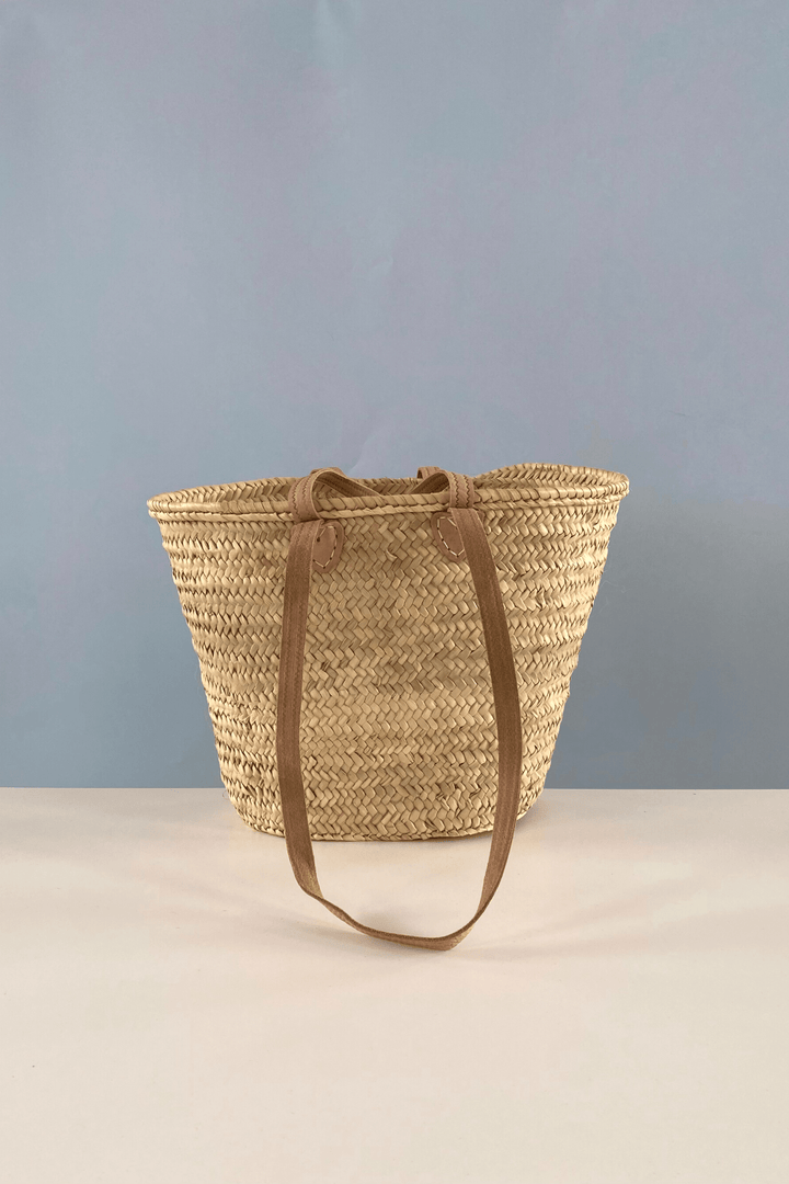 Large Hand Woven Basket Double Handled Shoulder Bag - One Hundred Stars
