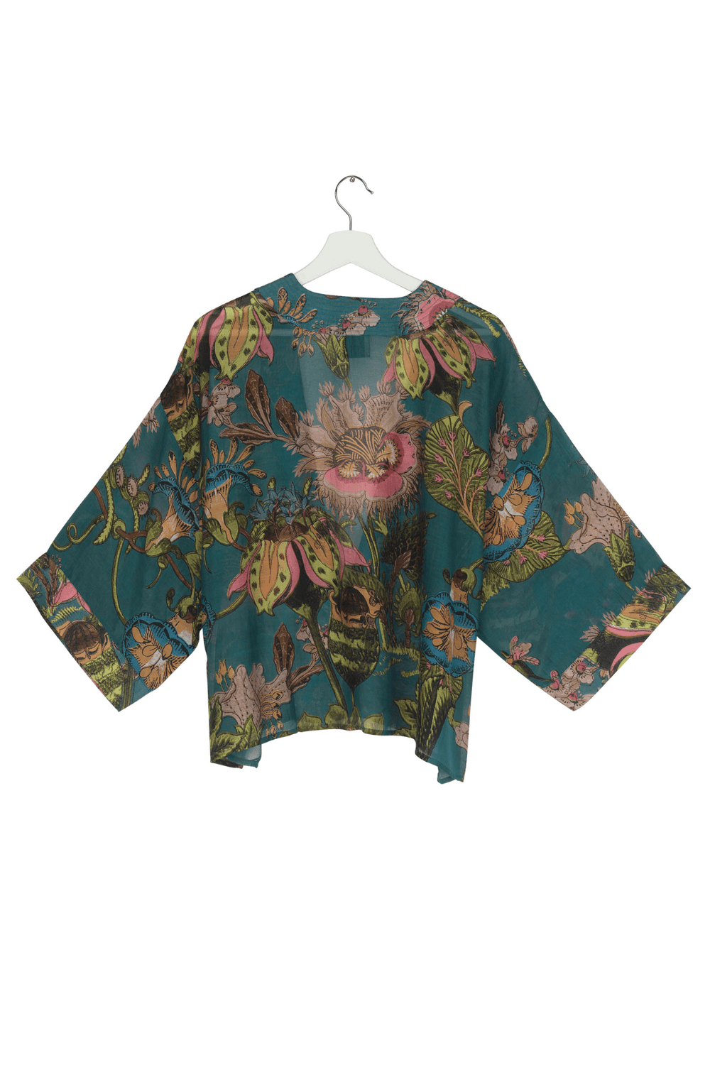 Eccentric Blooms Teal Kimono - One Hundred Stars