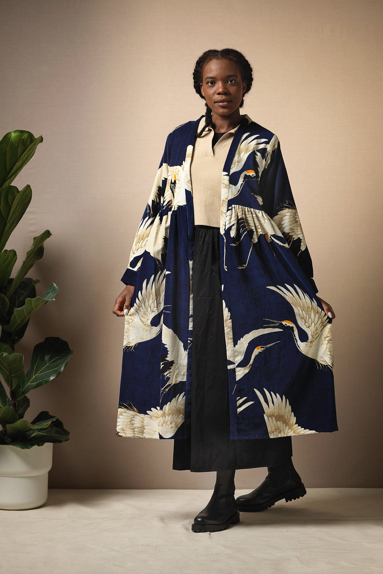 Navy duster coat sale