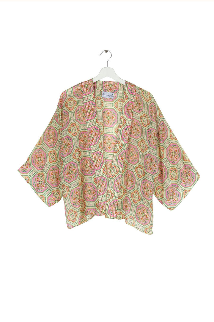Vintage Tiles Pink Kimono - One Hundred Stars